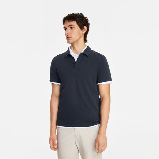AIGLE【春夏新品】艾高POLO衫DFT速干排汗UPF40+防晒凉感短袖男士 帝国深蓝BI795 L (180/96A)
