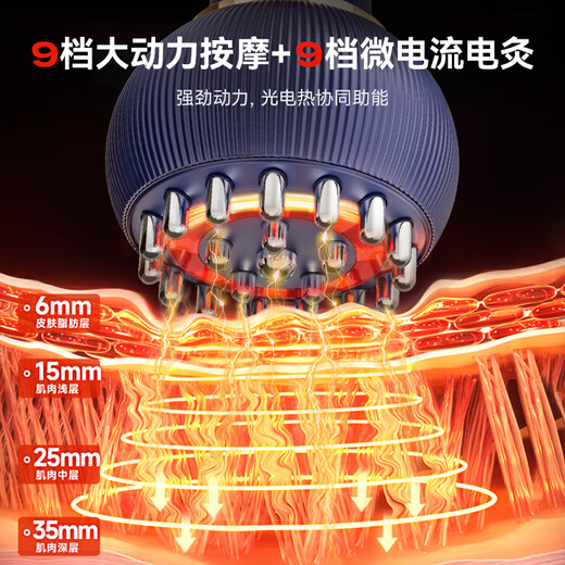 KONKA electric meridian brush and abdominal kneading instrument, meridian dredging and massage instrument, abdominal weight loss brush, belly, cervical spine, shoulder, neck, waist, whole body, universal fat-burning hot compress brush with pulse, birthday gift