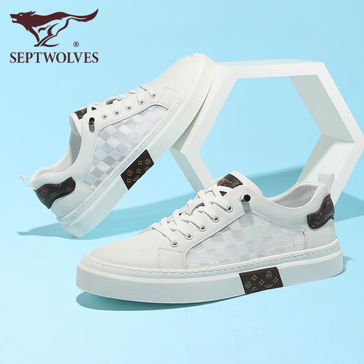 
Seven Wolves Classic Board Shoes Men Summer Men's Shoes 2025 New Casual Shoes Men's Versatile Sports Breathable Simple Little White Shoes Men White 9855 38
