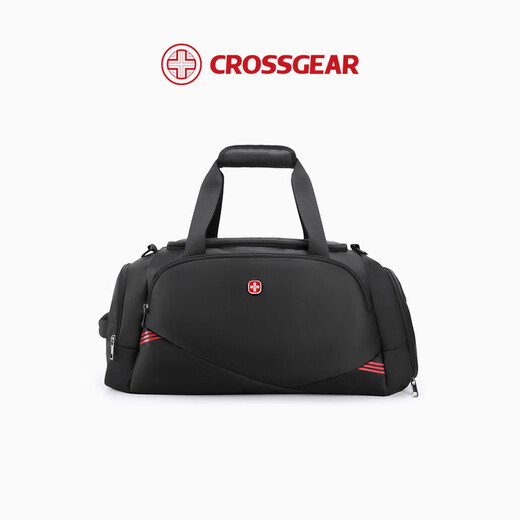 CROSSGEAR瑞士军士刀男士手提带鞋仓旅行袋干湿分离多功能健身包 黑色_均码 中