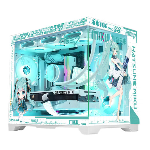 ASUS Tianxuan 5060Ti/5060 graphics card i514600KF/245KF assembled computer desktop complete machine DIY Hatsune Miku mod chassis game console white appearance sea view room i5 14600KF+ASUS Tianxuan 5060Ti configuration ten