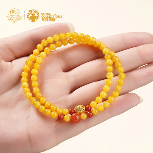 Potala Palace beeswax bracelet 925 silver six-character mantra Nanhong transfer beads amber bracelet female millet beads play birthday gift beeswax Nanhong multi-circle bracelet