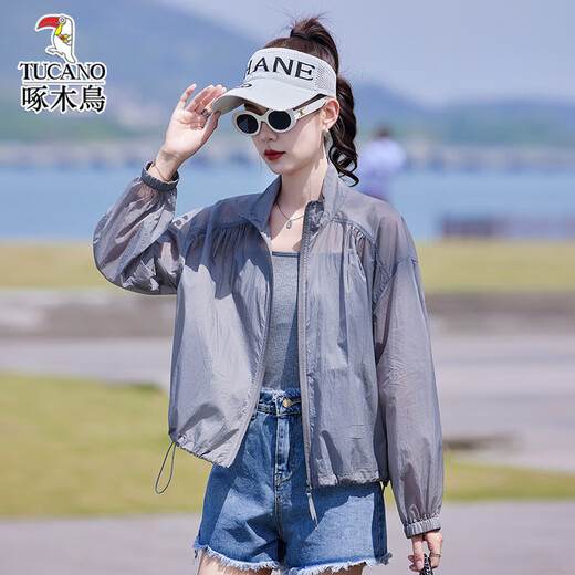 
Woodpecker This year's fashionable and beautiful sunscreen clothes for women in summer thin 2025 new small loose sunscreen jacket water blue M
