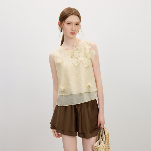
Fan Silan's design sense three-dimensional flower sleeveless top skirt suit women's summer 2025 new style 2677 top S