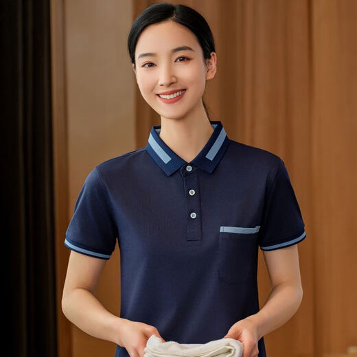 Xianxingbird kurzärmelige Reinigung Arbeitskleidung T-Shirt Anpassung Hotel Property Room Werksreinigung Mitarbeiter Fabrik