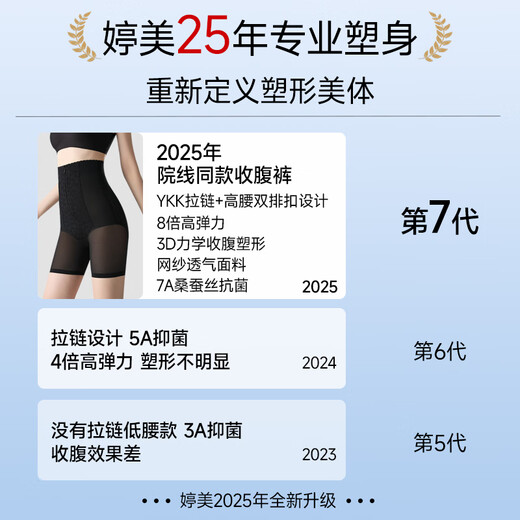 Tingmei high waist body shaping hip lifting pants for women with strong belly shaping postpartum shaping waist and hip lifting underwear Black 2XL