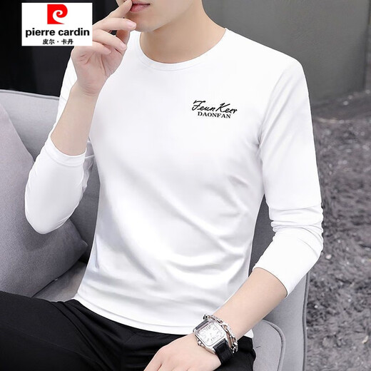 Pierre Cardin Herren Frühling und Herbst Feste Farbe Lose Trendy Tops Herren -Casual Base -Hemd Modal Pure. Cotton Long-Ärmeln T-Shirt 9213 Holzkohleasche + 9207 Holzkohle Asche Zwei-teilige M-Empfehlung: 90-115jin [Jin entspricht 0,5 kg]