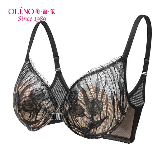Oleno/奥丽侬【专柜同款】3/4水晶杯薄款内衣文胸软钢圈 9512 黑色 70B