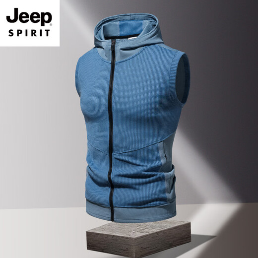 Jeep Spirit Outdoor Viete Viete d'été Summer Men's Vest Fitness Sports Running Casual Jacket Training Verbe Verte noir M