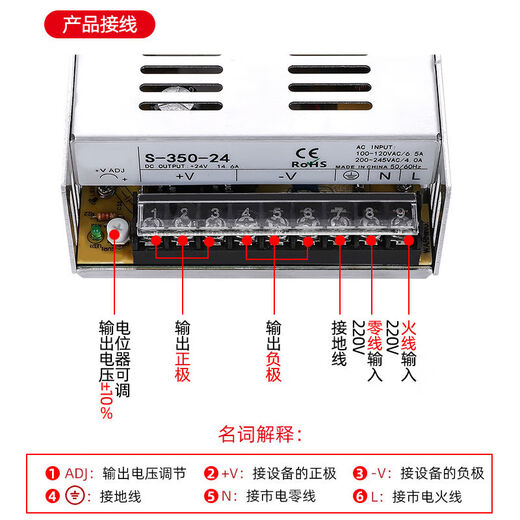 开关电源220V转12V变压器S-60/75/120/100/150W直流灯带12V24V5V S3524V