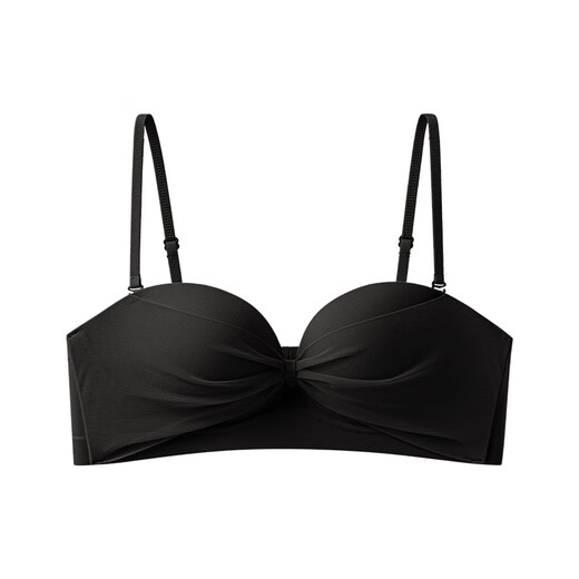 
Carey Kay half cup underwear for women's small breasts gathering girls' bra strapless anti-slip anti-sagging top support sexy strap bra pink skin color M (34/75AB recommended)