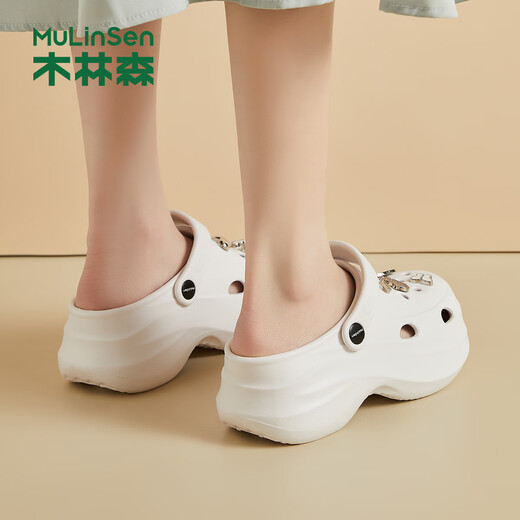 Mulinsen Hole Schuhe für Frauen tragen Scheiße-Strike-Feeling-Wolkensport-Strand Sandalen für Sommer Neue Style-Toe Dick-Soled-Sandalen für Frauen