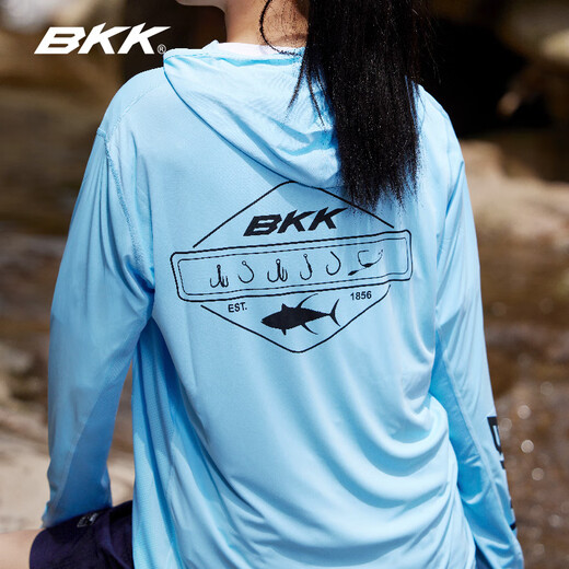 BKK sun protection sports hoodie outdoor casual fishing wear hooded long sleeves - spread S