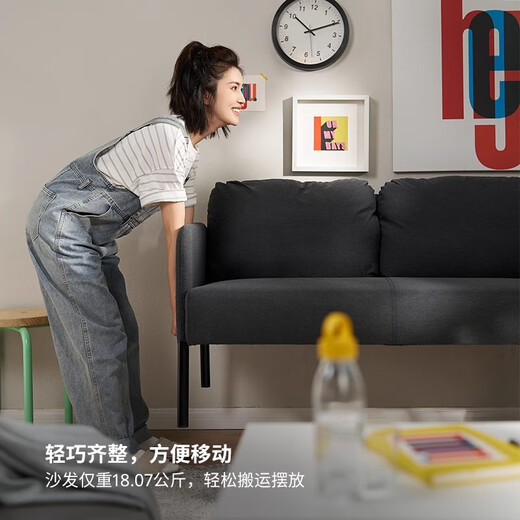 IKEA (IKEA) GLOSTAD double sofa with high legs and feet European style simple dark gray wabi-sabi style dark gray double sofa