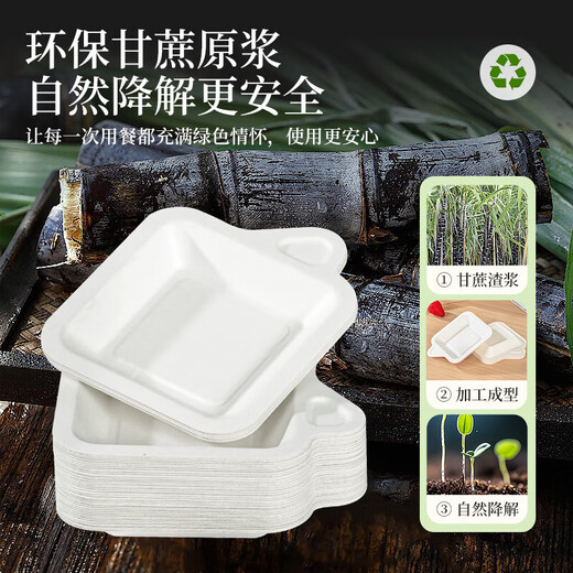 Temeiju disposable plates, 4-inch dinner plates, biodegradable paper plates, cake plates, barbecue picnic plates, 60 pieces