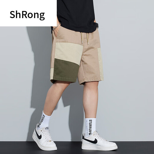 Shurong Japanese 2025 spring and summer casual shorts men's five-point pants trendy brand workwear new summer fashion half-trousers mid-pants Military green 9277 3XL