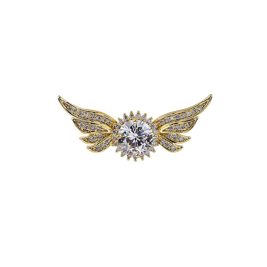 Angel Wings Men's Brooch Light Luxury High-end Corsage Simple Suit Decoration Lapel Pin Creative Pin Badge Accessories Gold One