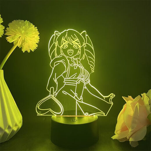 Bonitas sesiones de fotos y sueños de convertirse en una chica mágica figura USB Night Light Dance Shina Duna Kelis Tenkawa Kaorko Anime 4877 Tenkawa Kaorko White Crack 16 Colors + Control remoto USB + Compartimento de batería