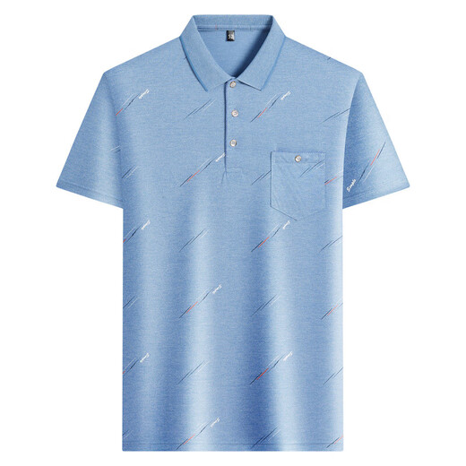 Lilang [Liquidación de código de marca] Lapa de mediana edad Camiseta de manga corta Traje de papá Summer Polo delgado Camiseta Ice Middle-Edy Seda-9851 Gray Real Pocket M 48/165
