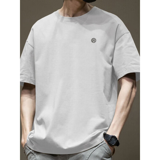 UNI QLO TRENDY Camiseta de manga corta American American para hombres en Summer Pure Cotton Round Neck Versatil Casual 2025 Nuevo estilo Khaki-1365 Cotton S de algodón de puro de manga corta RECODENCIADO 80-110JIN [Jin iguala 0.5 kg]
