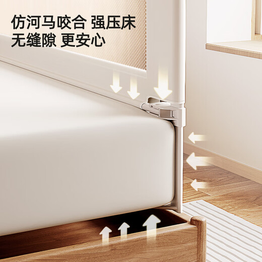 BABYBLIZ bed fence baby heightened anti-fall guardrail bedside anti-fall guardrail child guardrail baby liftable bed guardrail yellow Xiangyun heavy upgrade column-return base-screw-free 1.8m+2.0m+2.0m three-sided installation