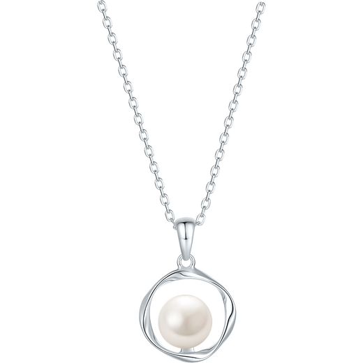 Saturday Fortune S925 Silver Freshwater Pearl Necklace Pendant Birthday Gift X0612435 40+5cm