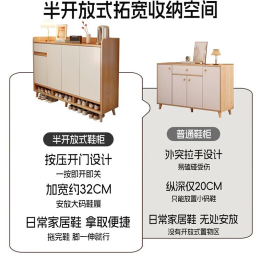 Zuodu Shoe Cabinet Entrance Cabinet Integrated Wall Entrance Cabinet 2025 New Storage Cabinet Home Large Capacity Shoe Cabinet Highly Recommended Four Doors and One Pull Morandi Gray 120cm