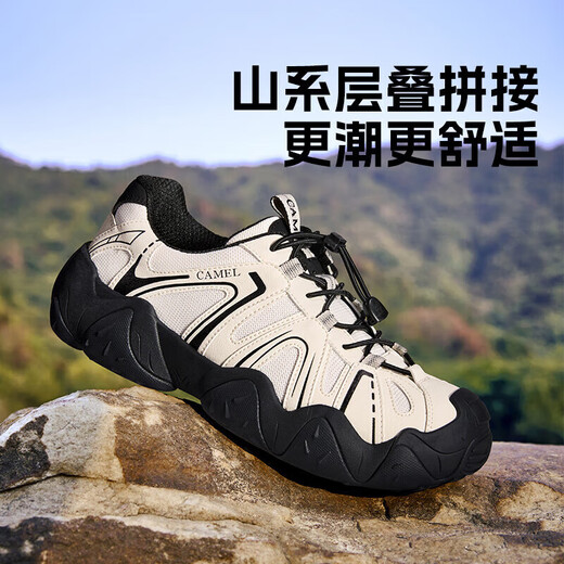 骆驼（CAMEL）【云山】网面户外徒步登山休闲丑萌鞋情侣 G15S076104 黑色 42