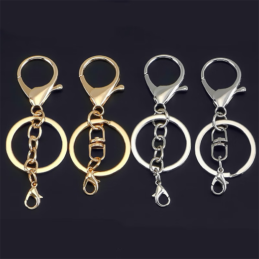 Hanging plated alloy lobster buckle key ring 8-shaped buckle chain four-piece key chain diy jewelry accessories key pendant silver 8+ dragon