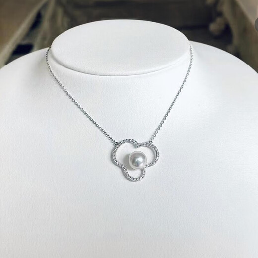 Ya Ge M Jia Tong S925 sterling silver Seiko sea water akoya pearl gourd cloud pendant Mother's Day 520 gift silver gray