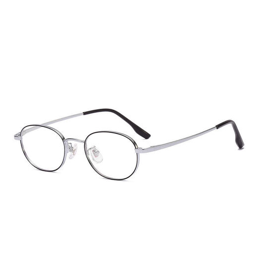 Jane Jane's gleiche Brille, Golddraht kleiner Rahmen für Frauen mit Gradlinsen, ovaler Myopie Spiegel reiner und einfacher flacher Lichtrahmen für Jane Jane's Selbe Stil [Naughty Silver] Myopia 600 Grad 1,56 Myopia Objektiv + Spiegel Case Mirror Tuch