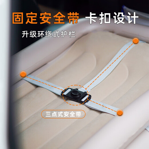 Uncle Snail Car Baby Sleeping Bed Children's High-speed Railway Sleeping Artifact Inside the car, baby with baby rear seat, baby inflatable sleeping mattress [flagship model] Upgraded wrap-around guardrail + electric power supply inflatable pump and full set of accessories