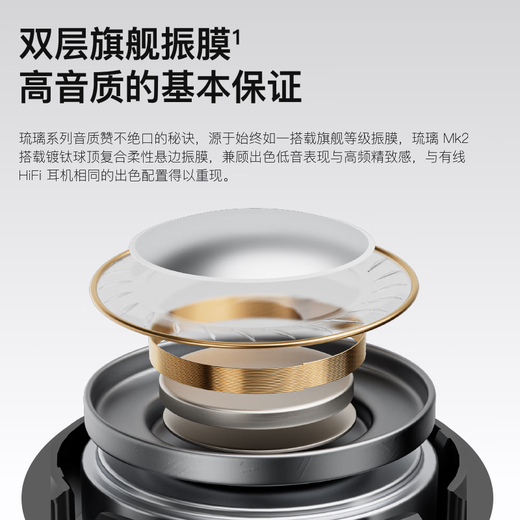 Weak Water Shisha Heavy New Product Liuli MK2 Wireless Bluetooth Headset In-Ear Game Music Sports Headset Active Noise Reduction HiFi Sound Quality Bluetooth 6.0 Ultra Long Battery Life Student Mushan Purple HiFi Sound Quality |-40dB Noise Reduction LDAC High Sound Quality Protocol