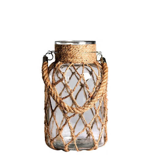 Village de Shantoulin Arrangement floral rétro Art Séclé de fleur séchée Vase Home Decoration Verre Verre Transparent Ornement de bureau