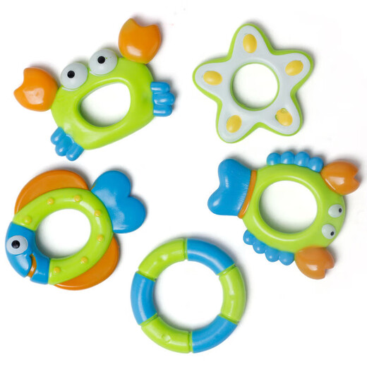Nette kleine Tintenfisch 6-teilige Set Kinderbaby, die in Badezimmer Badespielzeug spielt, spielt in Wasserspielzeug Wasser Tintenfisch + 5 Ozeankreise