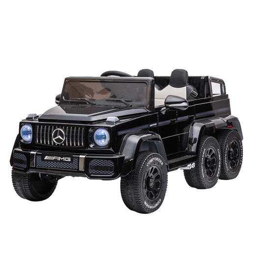 HIMEILI Mercedes-Benz Big G children's electric car can sit on an adult remote-controlled toy car six-wheeled off-road parent-child car as a gift for children, six-wheel drive black + double throttle + double leather seat + wear-resistant wheels