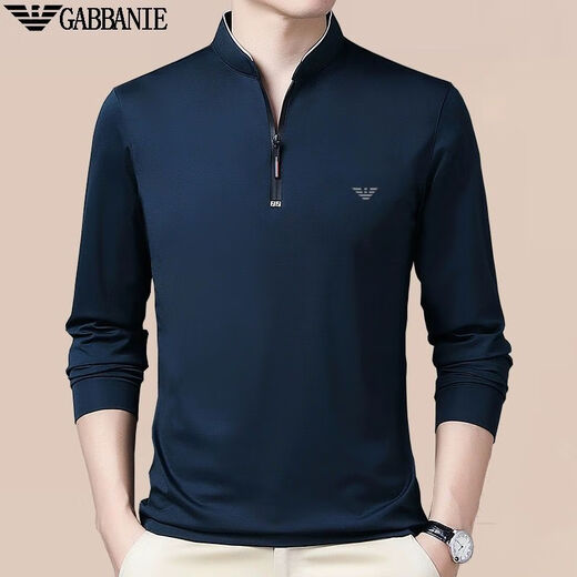 Amania T-shirt à manches longues d'âge moyen d'âge d'âge moyen et hiver décontracté plus collier de support chaud en velours à moitié pull GA / 6623 Baolan Thin Model M 165