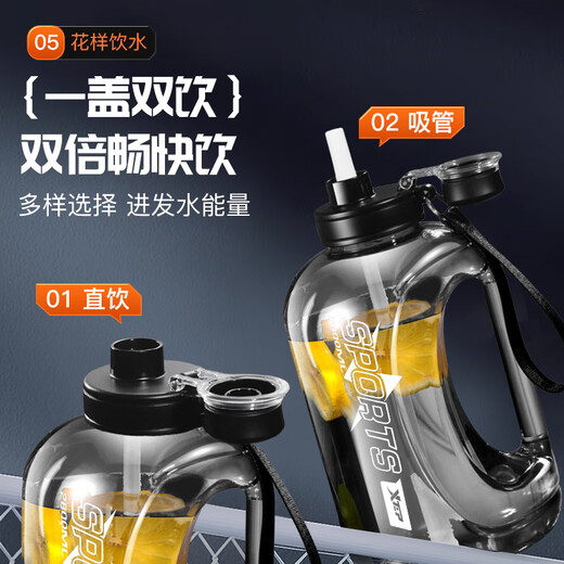 XTEP ton cup ton bucket water cup extra large capacity cup fitness sports water bottle OCC men's and women's straw big belly cup