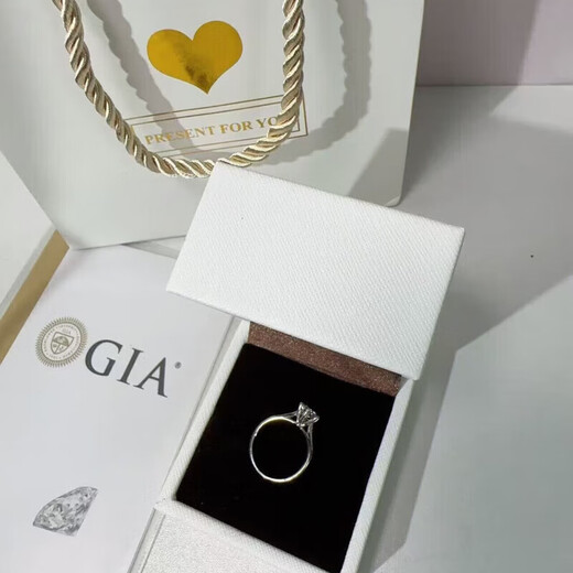 DR Proposal Diamond Ring K Gold/Platinum Au750 Classic First Snow Kiss Wedding Moissanite Ring Valentine's Day Gift 1 Carat Moissanite PT950 Live (Size Adjustable)