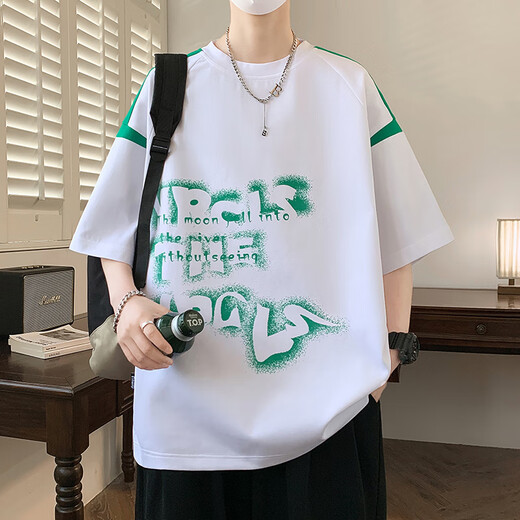 QLTQZQ Summer Camiseta de manga corta Niño de 12-15 años adolescentes 13 Tops para niños camisas para hombres 16 695 Green Quality Assurance M 80-100Jin [Jin equivale a 0.5 kg]