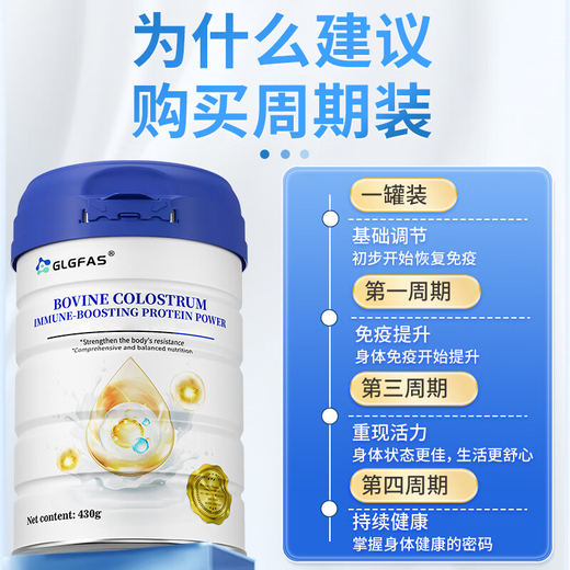 GLGFAS colostrum immunoglobulin whey protein powder for the elderly to enhance immunity and supplement nutritional lactoferrin powder [high-level immunity, whole family health] 6 cans of immunoglobulin powder
