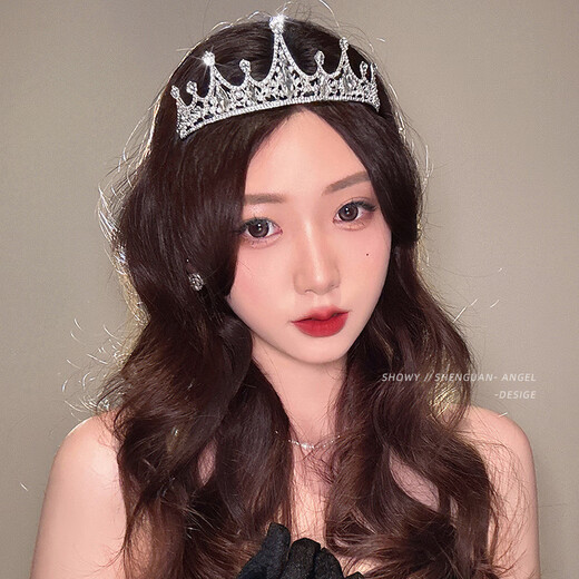 ENRMIIV birthday rhinestone crown headband princess headwear bride wedding crown eighteen year old coming of age ceremony headband children's hair accessories 5# rhinestone crown