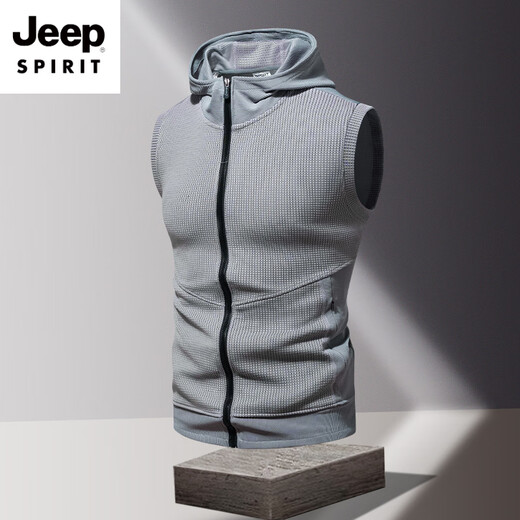 Jeep Spirit Outdoor Viete Viete d'été Summer Men's Vest Fitness Sports Running Casual Jacket Training Verbe Verte noir M