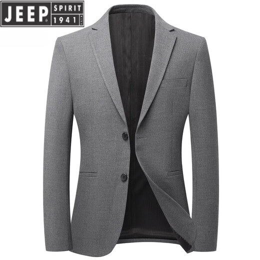 Jeep Spirit Blazer Men's Business Casual Small Small Single-Piece Spring and Automne Formal Wear Dad d'âge moyen 9926 Gray [Dark Pattern] M 170 [suggéré 100-119Jin [Jin est égal à 0,5 kg]]]