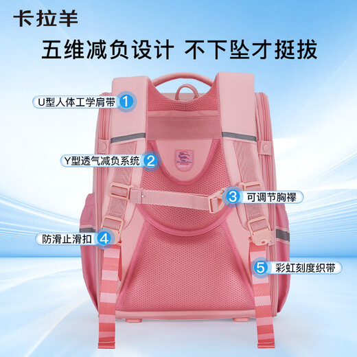 
Kara Sheep Primary School Students' School Bag 1-4 Years of Debt Reduction Backpack for Men and Women Children's Backpack Large Capacity Backpack Navy Blue 18L