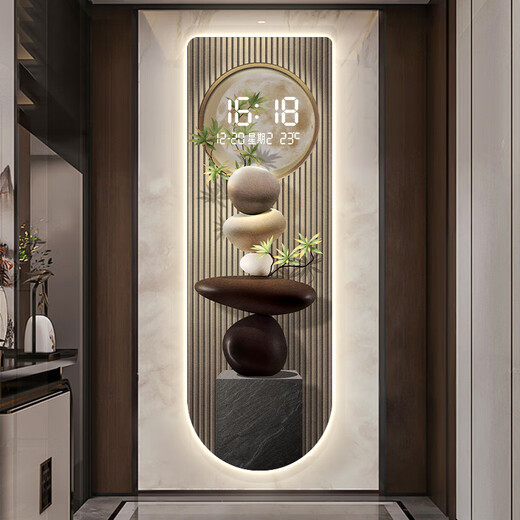 Clock drawing stone to operate the entrance clock drawing living room high-level wall light corridor corridor luminous electronic wall clock 2025 new model DQ6190 [luminous electronic clock model] 47-inch 40*120cm lightless digital display screen plug-in