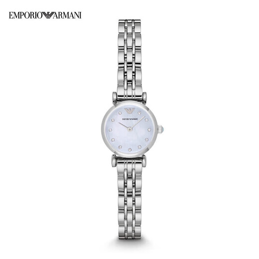 EMPORIO ARMANI Armani Rose Small Disc Set with Diamonds Valentine's Day Birthday New Year's Gift for Girlfriend Electronic Women's Watch 22MM Temperament White Moonlight AR1961
