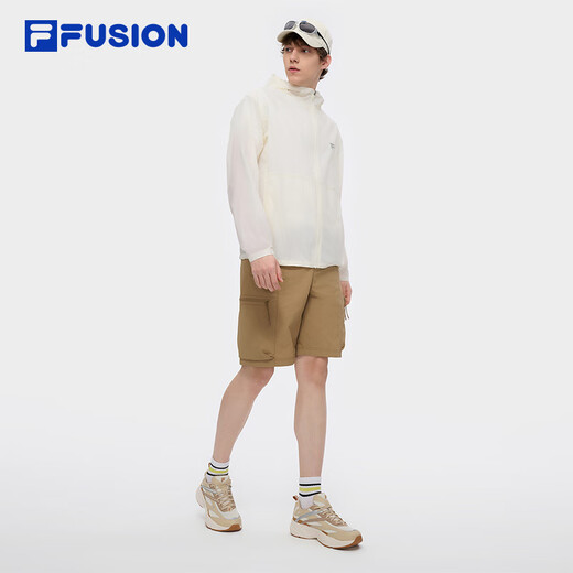 FILAFUSION斐乐潮牌梭织外套男2025夏时尚休闲防晒连帽上衣
