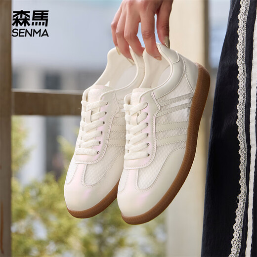 Senma (Senma) fashion, breathable and comfortable German training shoes soft sole versatile casual shoes for women 125200141 pearl white size 35