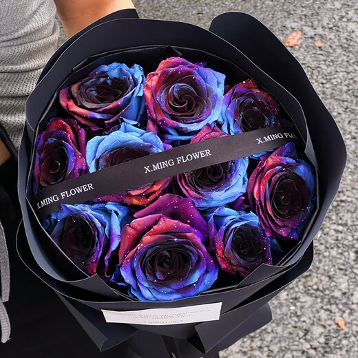 Ecuadorian imported black rose bouquet, same-city delivery to flower shop, high-end flower express delivery to Beijing, Shanghai and Guangzhou, gift box of 10 imported Ecuadorian black roses
